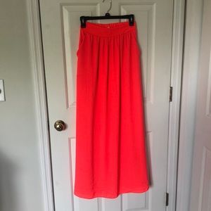 Neon coral maxi skirt
